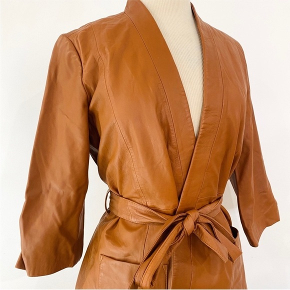 Just Female Anthropologie beautiful genuine lamb leather kimono style jacket NEW - Picture 6 of 14